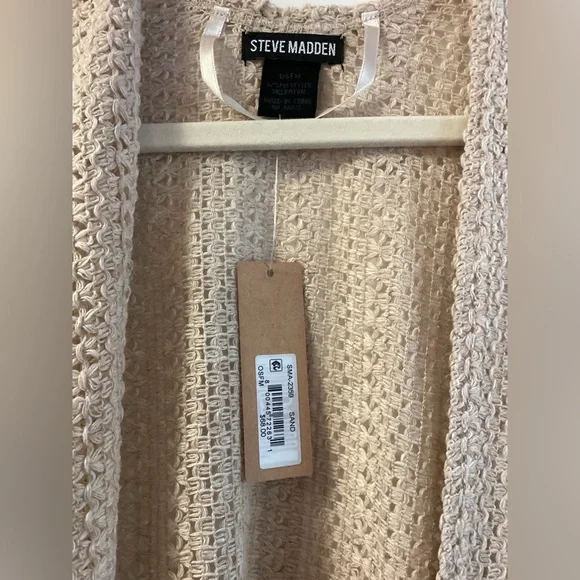 Steve Madden Textured Cream Cardigan - Picture 3 of 4